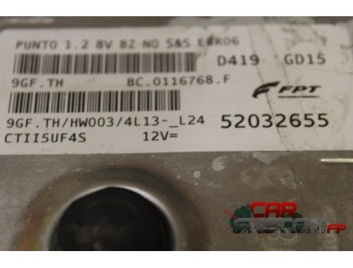 Centralina Motore FIAT PUNTO 1.2 8V BZ 52032655, 9GF.TH/HWOO3