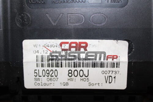 5L0920800J A2C53426003 Quadro Strumenti Skoda Yeti