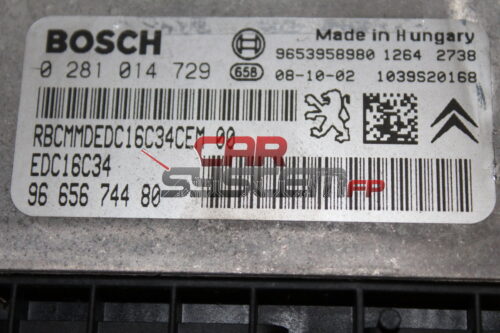 9665674480 0281014729 BOSCH Centralina Motore CITROEN C4 PICASSO / PEUGEOT