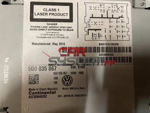 0G0035867 Revisione Autoradio Volkswagen MIB