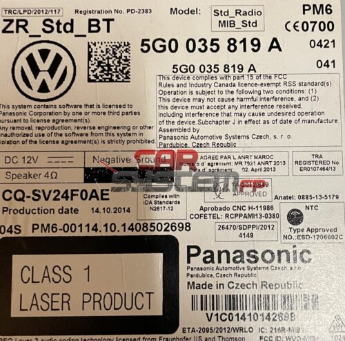 5G035819A Riparazione Sistema Multimediale Volkswagen Golf