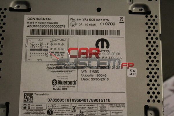 Riparazione Navigatore VP2 FIAT 500 / 500X 7356051010 CONTINENTAL