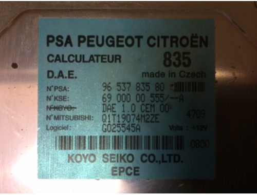 Centralina Piantone Elettroguida Citroen C3 9653783580