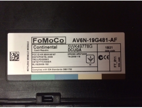 KSG Komfortsteuergerät Ford Focus CONTINENTAL:5WK49778G