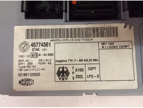 Body computer Fiat Punto MAGNETI MARELLI:46774361