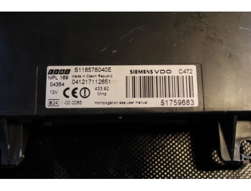 Body computer Fiat Panda S118578040E - Reparación varias Traspaso de códigos Lectura del código PIN Llaves SIEMENS:S118578040E