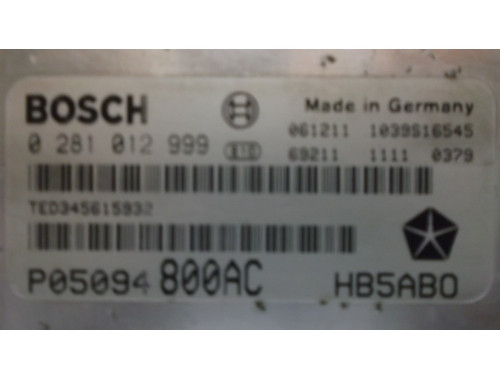 Centralina Motore Chrysler Voyager BOSCH:0281012999
