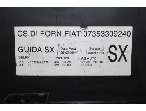 Commande de climatisation Alfa Romeo 147 7353309240 07353309240