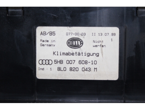 Commande de climatisation Audi A3 HELLA:5HB007608-10