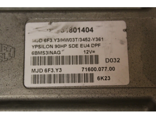 Centralita de motor Lancia Y FPT 51801404 MJD 6F3.Y3