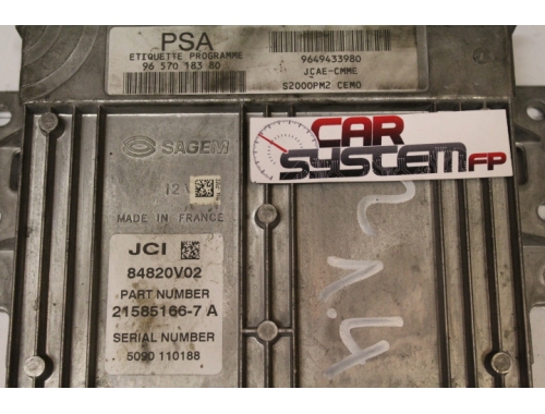 Motorsteuergerät Citroen C2 / C3 SAGEM 21585166-7A - Codierung SAGEM