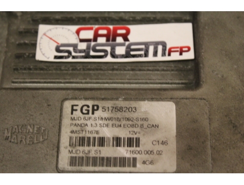 Engine ECU Fiat Panda M. MARELLI FGP 51758203 - Code Transfer Repair various Virginising MAGNETI MARELLI:51758203