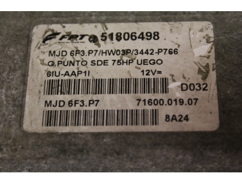 Engine ECU Fiat Grande Punto FPT 51806498 MJD 6F3.P7
