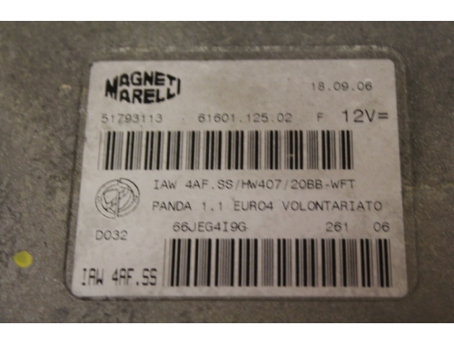 Engine ECU FIAT PANDA M. MARELLI IAW 4AF.SS - Code Transfer Virginising Repair various MAGNETI MARELLI: IAW 4AF.SS