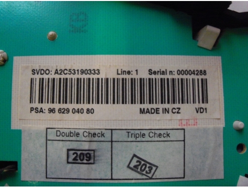Quadro Strumenti Peugeot 207 VDO:A2C53370972