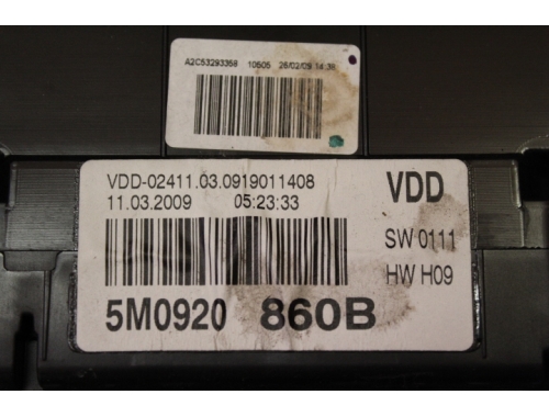 Cuadro de instrumentos Volkswagen Golf Plus VDO:5M0920860B