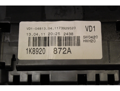Combiné d'instruments VOLKSWAGEN SCIROCCO VDO 1K8920872A