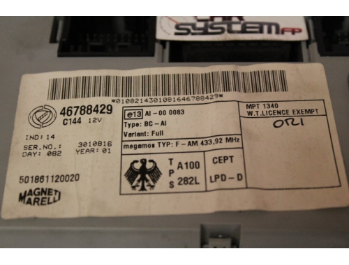 BSI Fiat Punto 188 MAGNETI MARELLI: 46788429