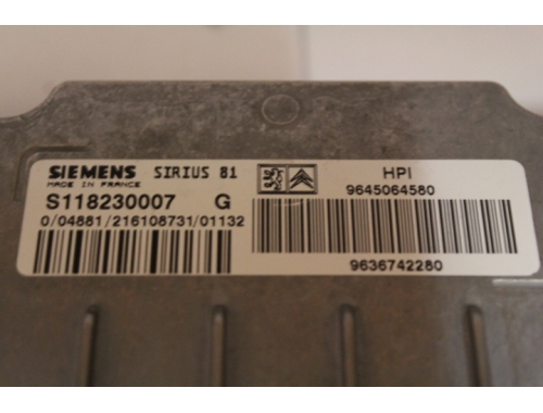 Engine ECU Citroen C5 SIEMENS S118230007G - Repair various Code Transfer SIEMENS: S118230007G