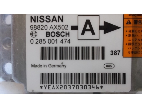 Airbag-Steuergerät Nissan Micra BOSCH:0285001474