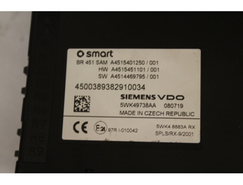 SAM Smart 451 SIEMENS VDO 5WK49738AA SIEMENS:VDO:BR A4515401250