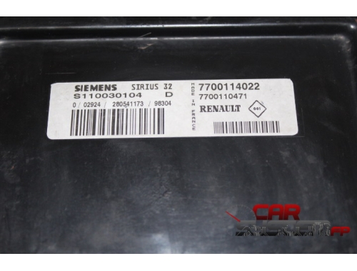 Motorsteuergerät RENAULT CLIO SIEMENS S110030104 D, SIRIUS 32, 7700114022, 7700110471