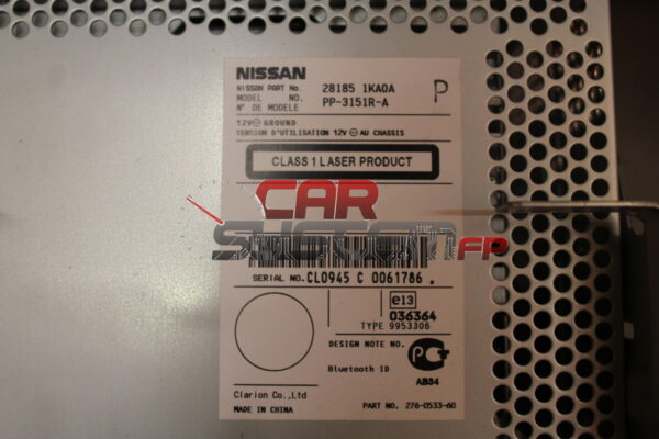 28185 1KA0A Réparation Autoradio Nissan Juke