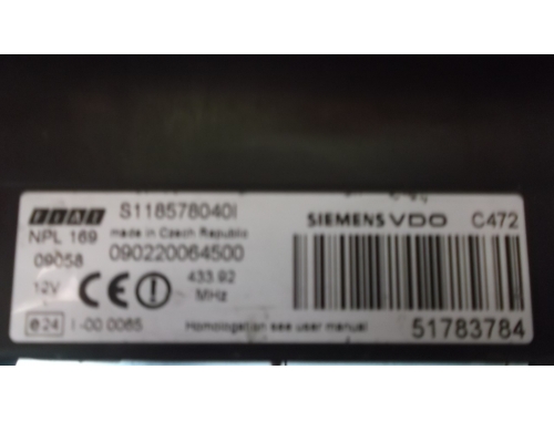 Body Computer Nuova Fiat Panda SIEMENS:S118578040I