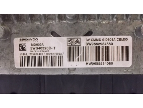 Centralita de motor Citroen C8 SIEMENS:5WS40320DT
