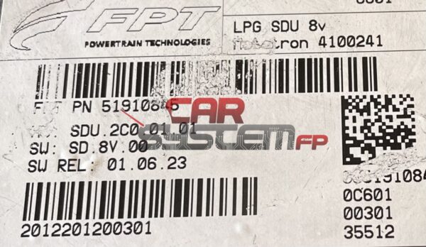 51910845 Riparazione Centralina GPL Fiat 500 2007 < 2015