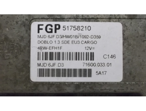 Centralita de motor Fiat Doblò FGP51758210