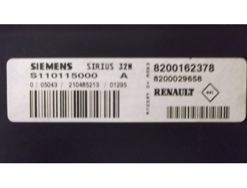 Engine ECU Renault Clio SIEMENS: S110115000 8200162378 8200029658 SIRIUS 32