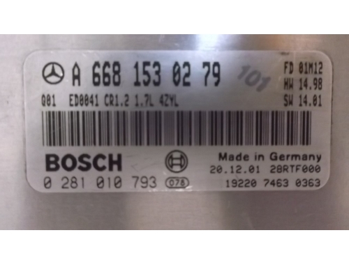 Motorsteuergerät Mercedes Klasse A BOSCH:0281010793