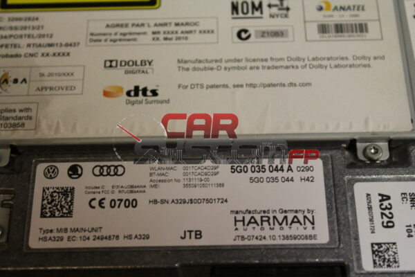 5G0035044A HARMAN Réparation Système de navigation Volkswagen
