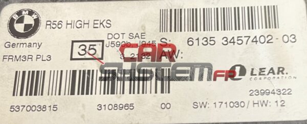 6135 3457402-03 Riparazione Modulo FRM3 BMW / MINI