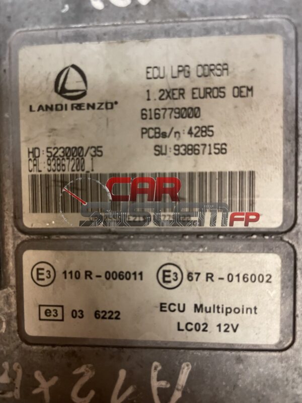 616779000 Riparazione Centralina GPL Opel Corsa D 2010 < 2015