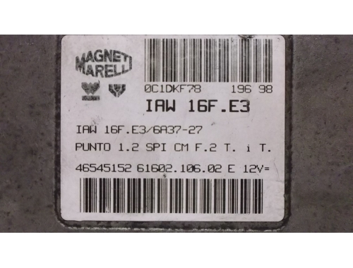 Calculateur moteur Fiat Punto MAGNETI MARELLI:IAW16F.E3