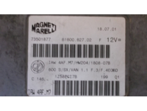 Centralina Motore Fiat 600 MAGNETI MARELLI:IAW4AF.M7/HW204/1808-07B