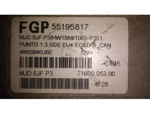 Centralita de motor Fiat Punto FGP:55195817