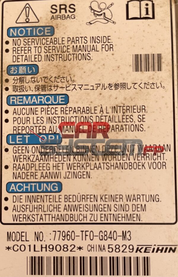 77960-TF0-G840-M3 Airbag-Steuergerät Honda Jazz