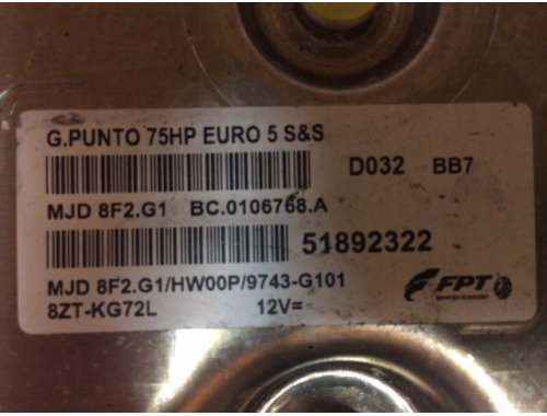 Centralita de motor Fiat Grande Punto MAGNETI MARELLI:51892322