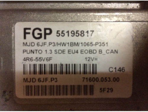 Centralita de motor Fiat Punto FGP55195817