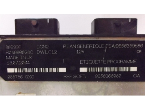 Centralina Motore Citroen Berlingo PSA:9650359580