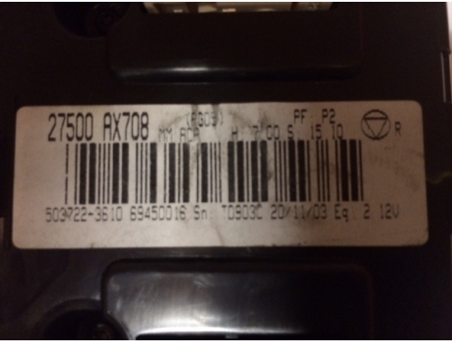 Mando de climatización Nissan Micra 27500AX708