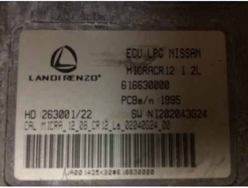 Centralina GPL Nissan Micra 616630000