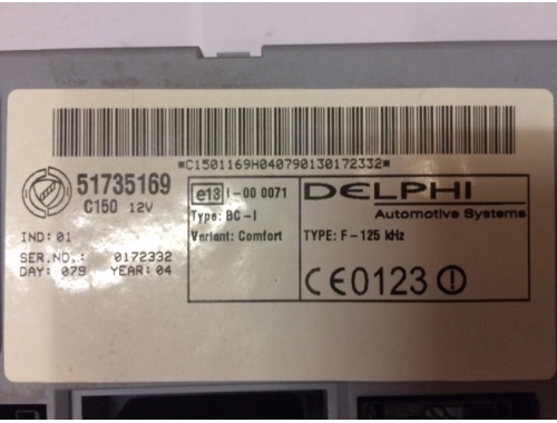 Body computer Fiat Punto DELPHI:51735169