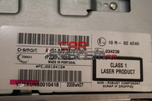 A451820347/001 Réparation Autoradio Smart 451