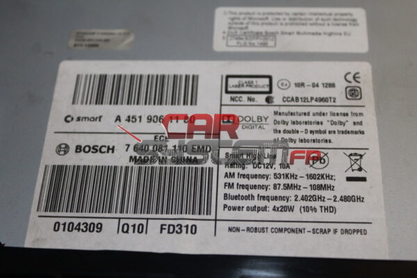 A4519061180 Reparatur Navigationsgerät Smart 451