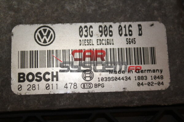 Calculateur moteur Volkswagen Golf 5 1.9 TDI BOSCH 0281011478 03G906016B
