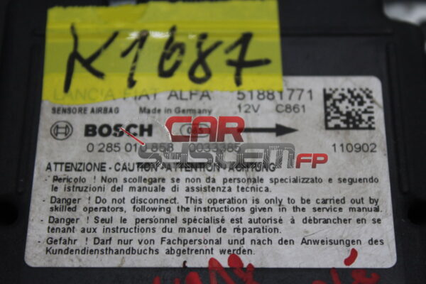 BOSCH 0285010858 51881771 Airbag-Steuergerät Fiat Doblò